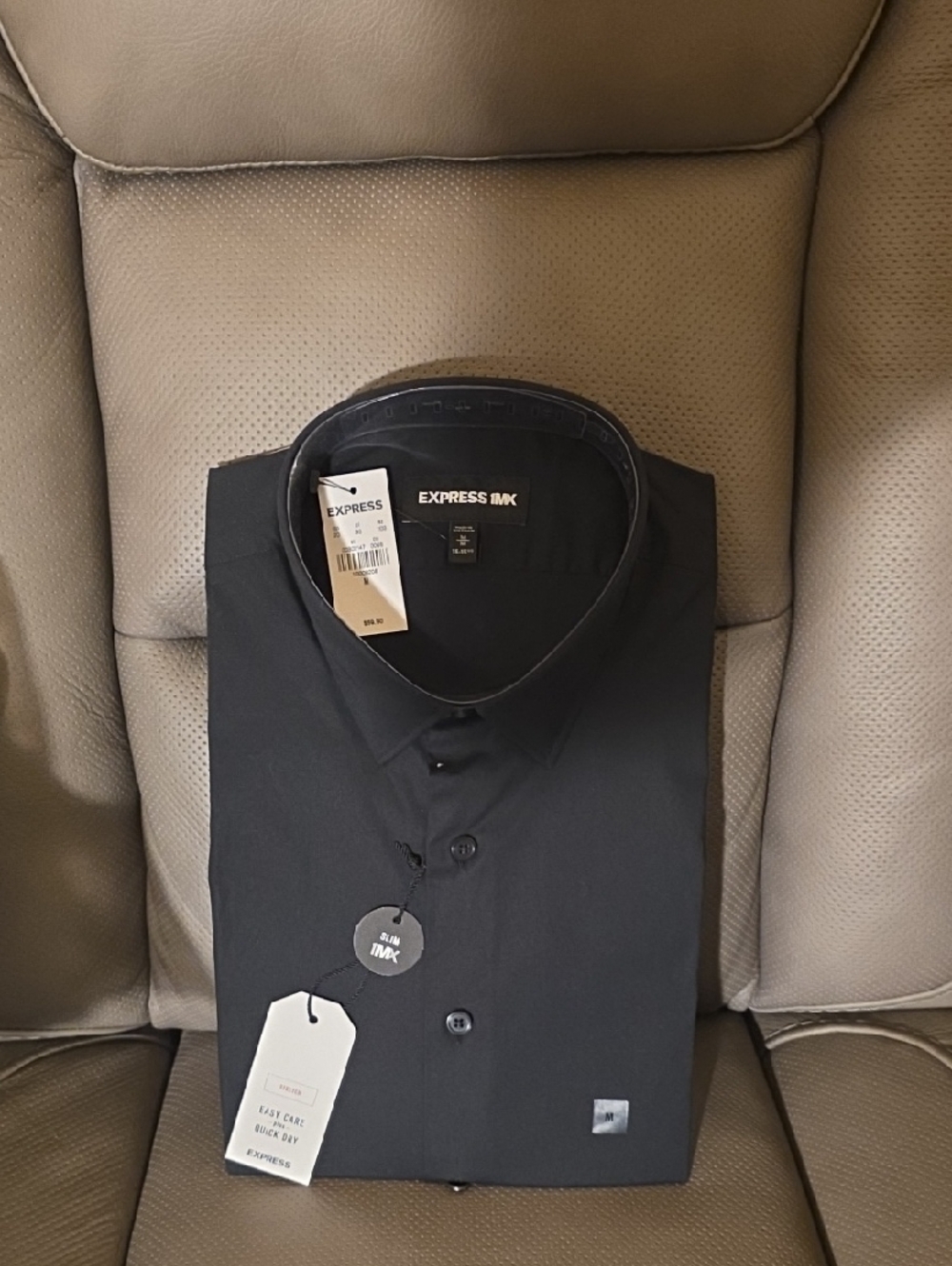 Express Black Men’s Dress Shirt - Slim Fit